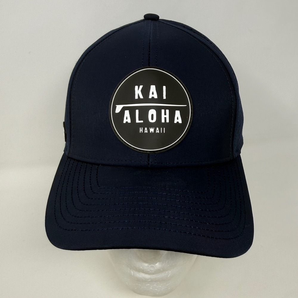 Kai Aloha Supply Resist Mens Navy Blue Performance Snapback Hat Cap Hawaiian